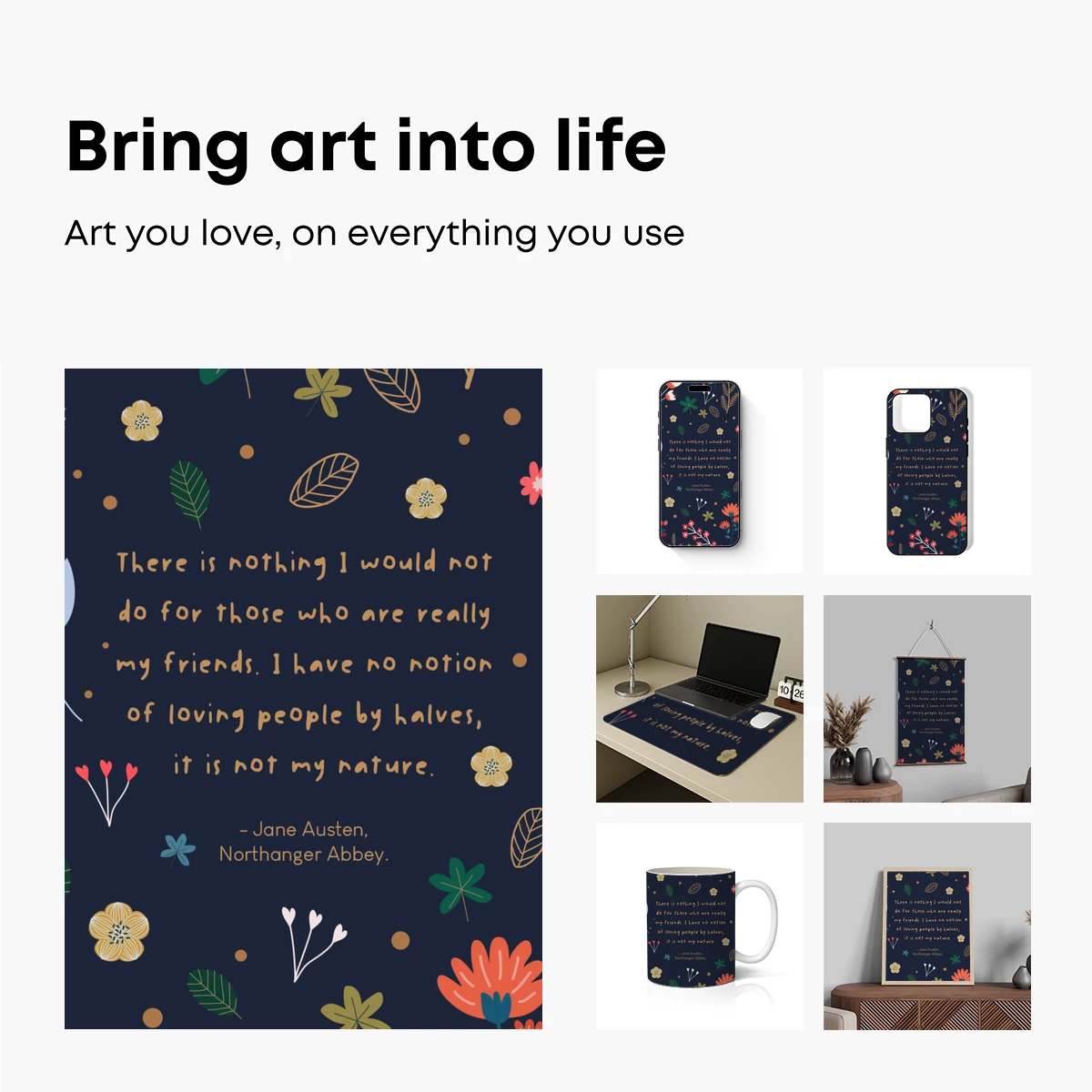 8K Minimal Aesthetic iPhone & Android Download: Jane Austen Quote Wallpaper - Image 2