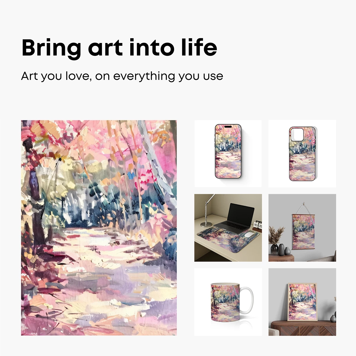 Enchanted Forest Path: Impressionist Spring Glow - Image 2