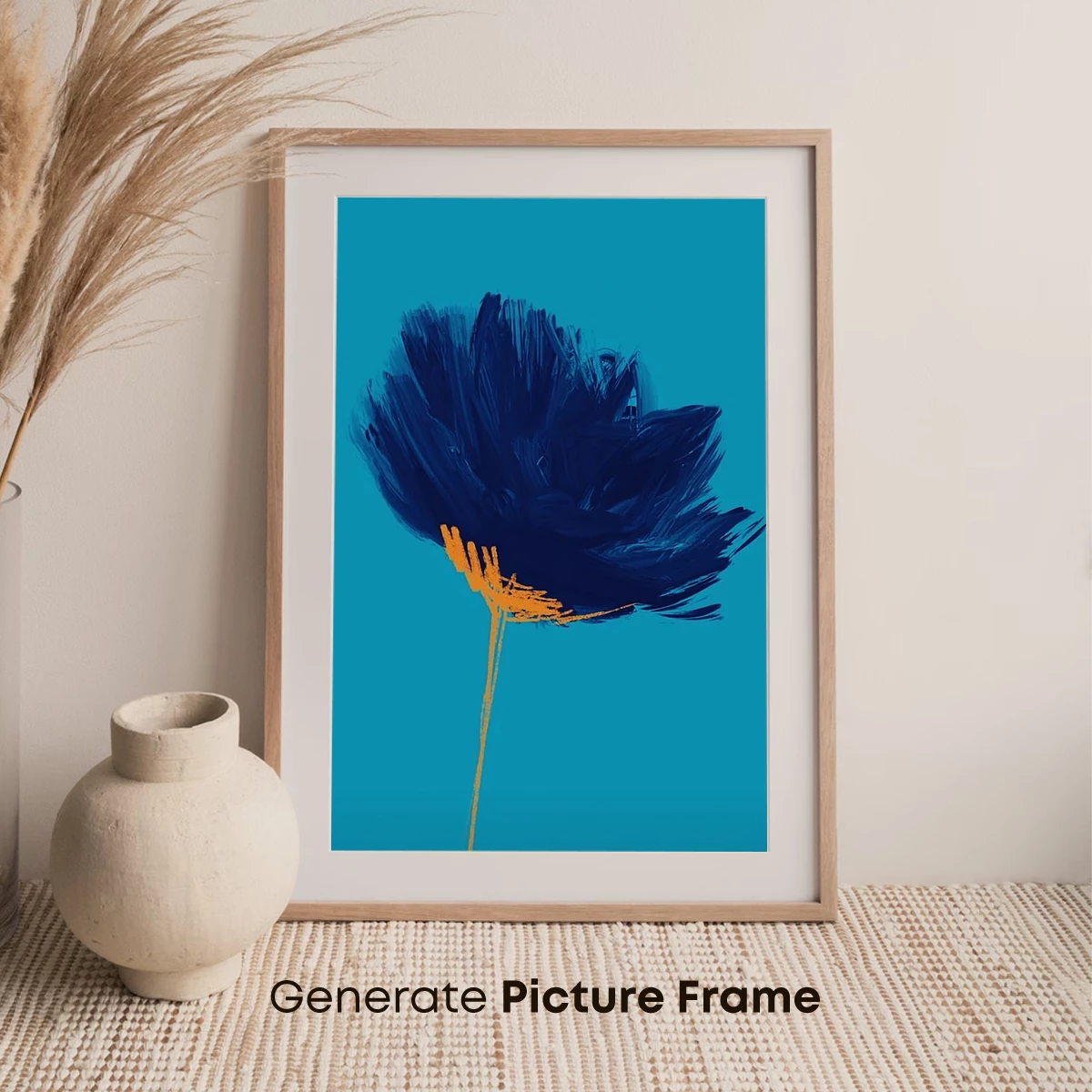 Blue Bloom: Abstract Floral Artistry - Image 7