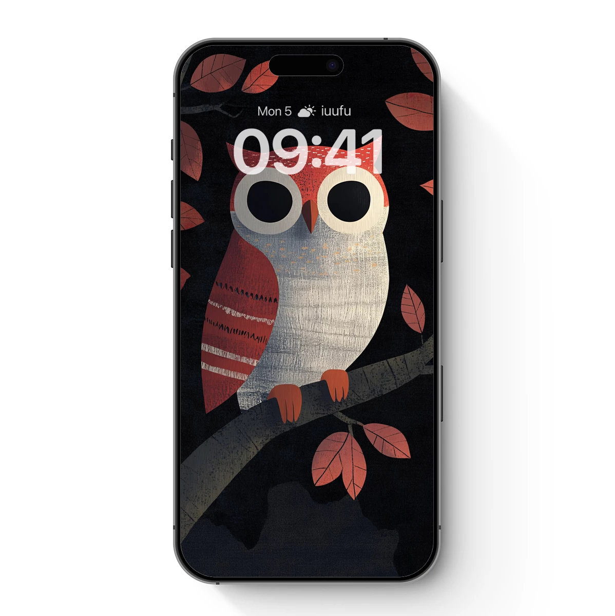 Autumn Owl in Midnight Forest