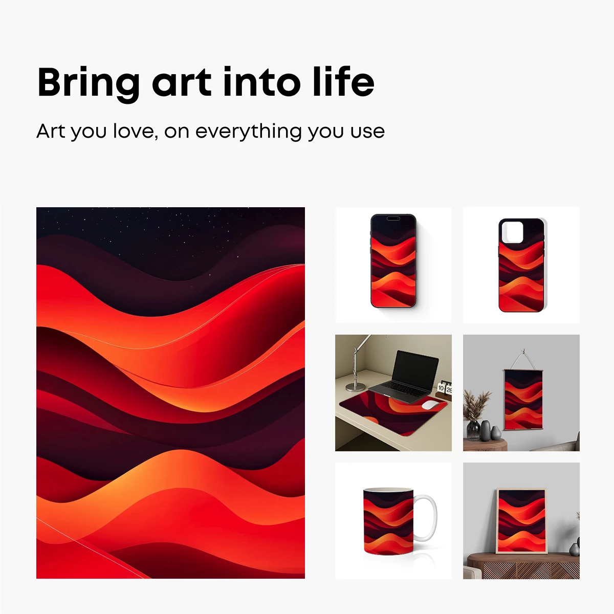 Crimson Waves Under Starlit Skies - Image 2