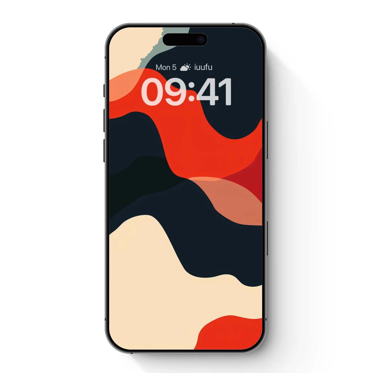 Abstract Fusion: Bold Waves in Black, Red, and Cream