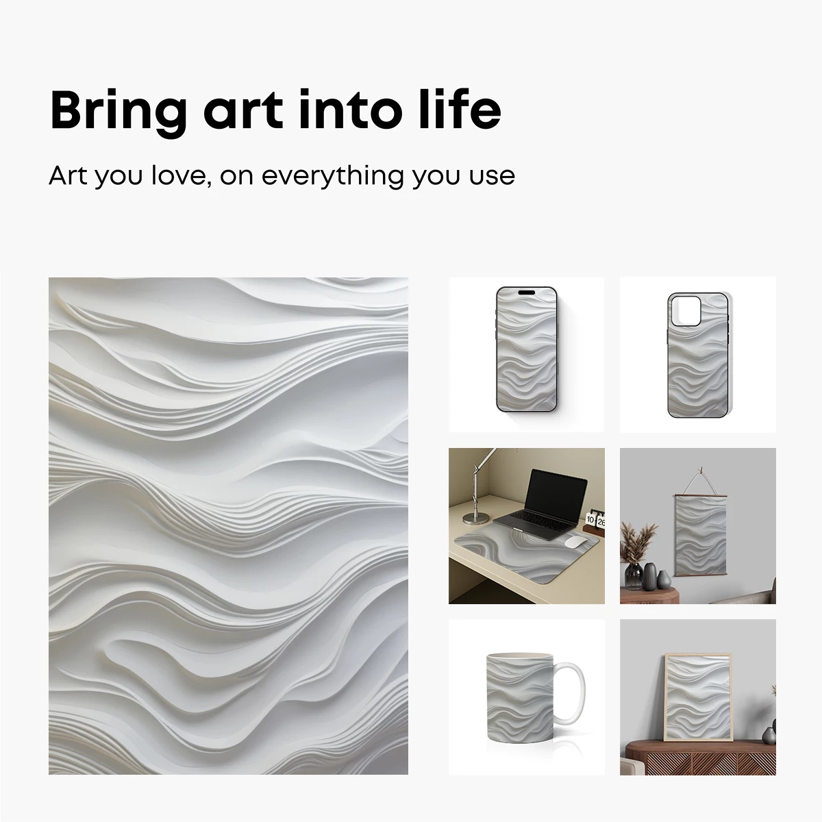 Elegant White Waves: A Sculptural Symphony - Image 2