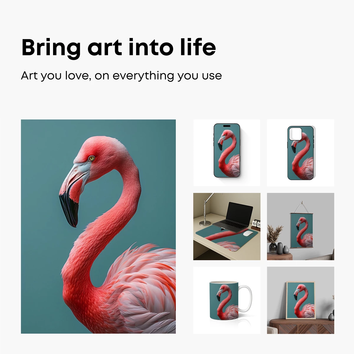 Elegant Pink Flamingo in Serene Profile - Image 2