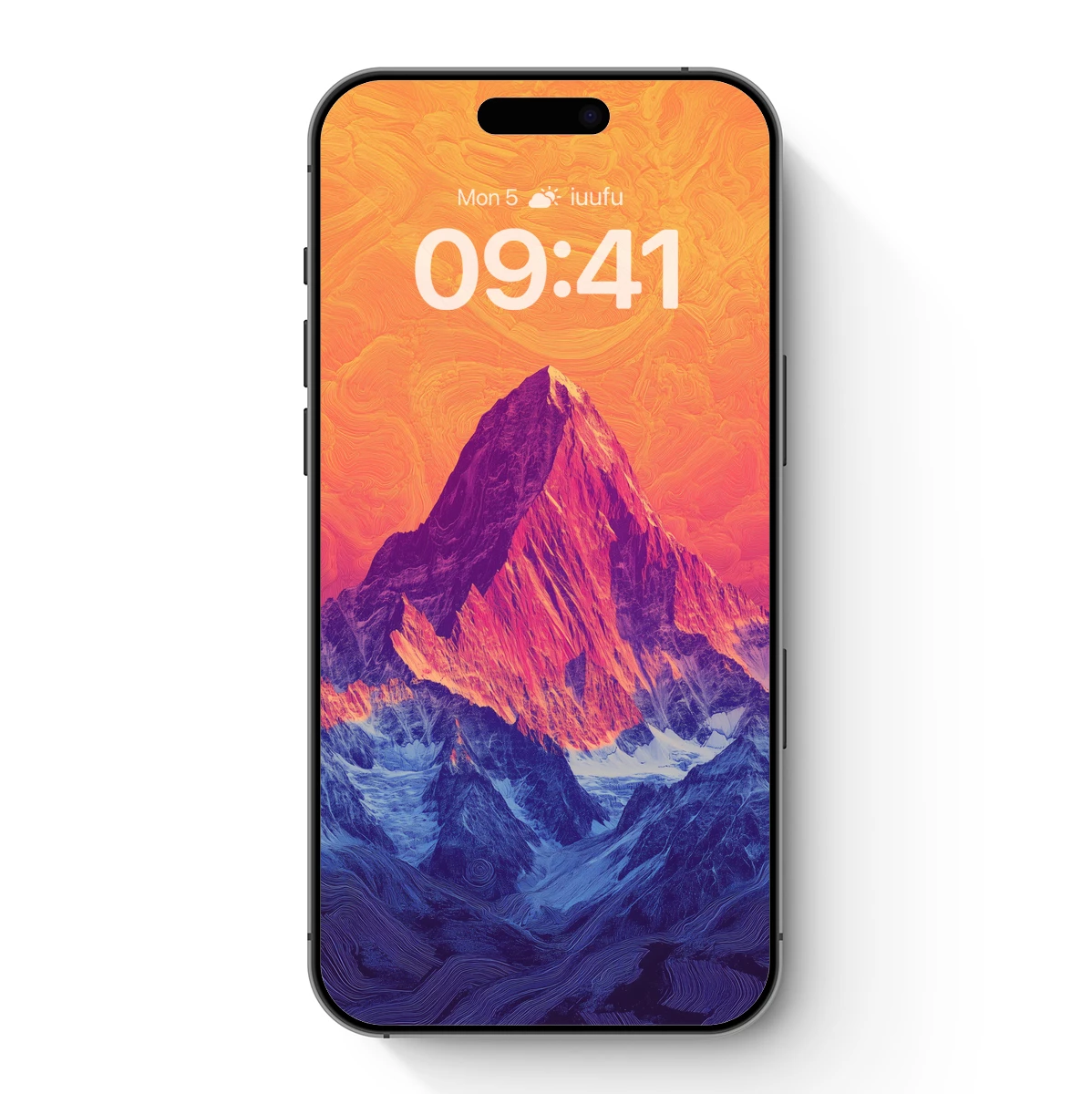 Fiery Peak: Neon Mountain Majesty