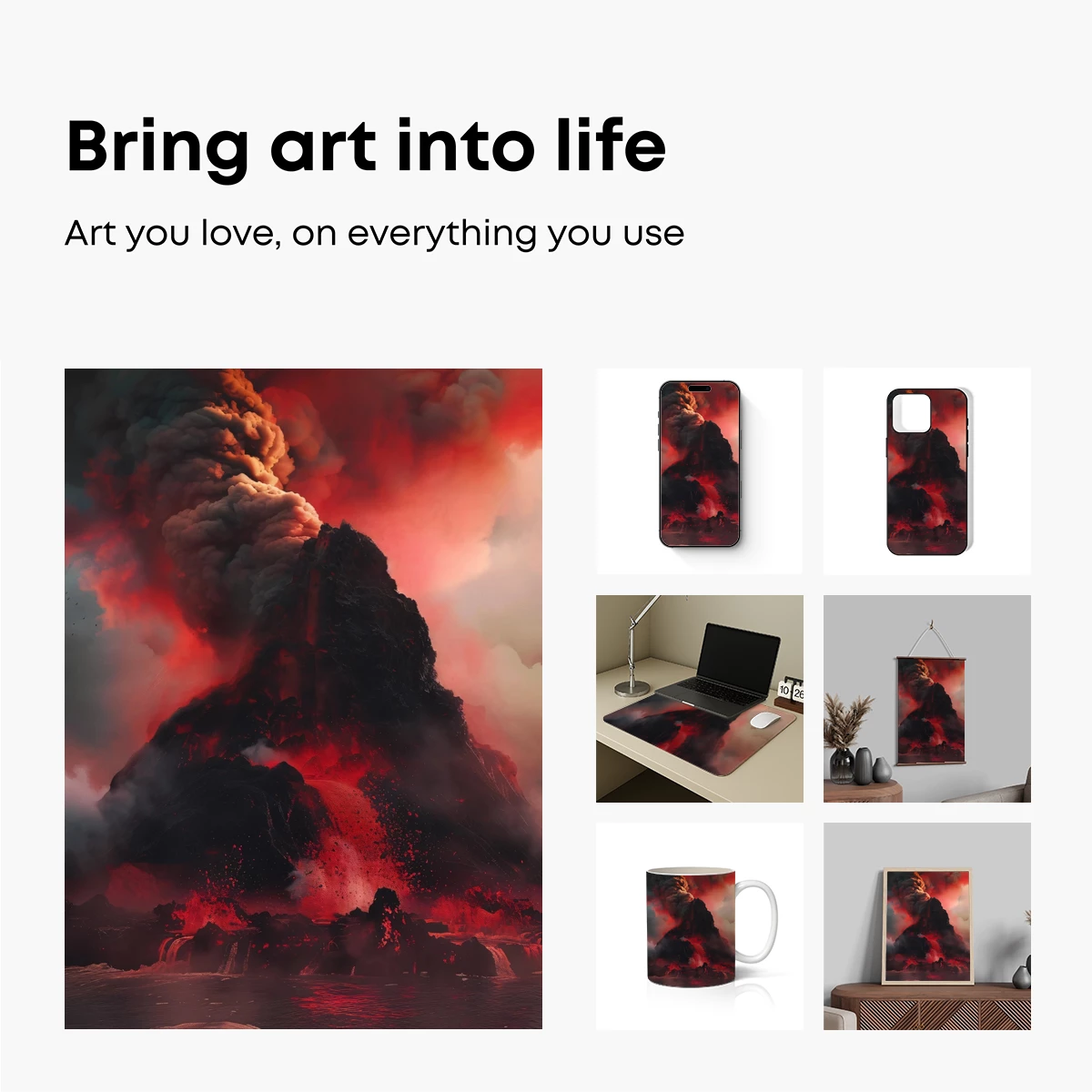 Erupting Volcano: Inferno's Dance Over the Sea - Image 2