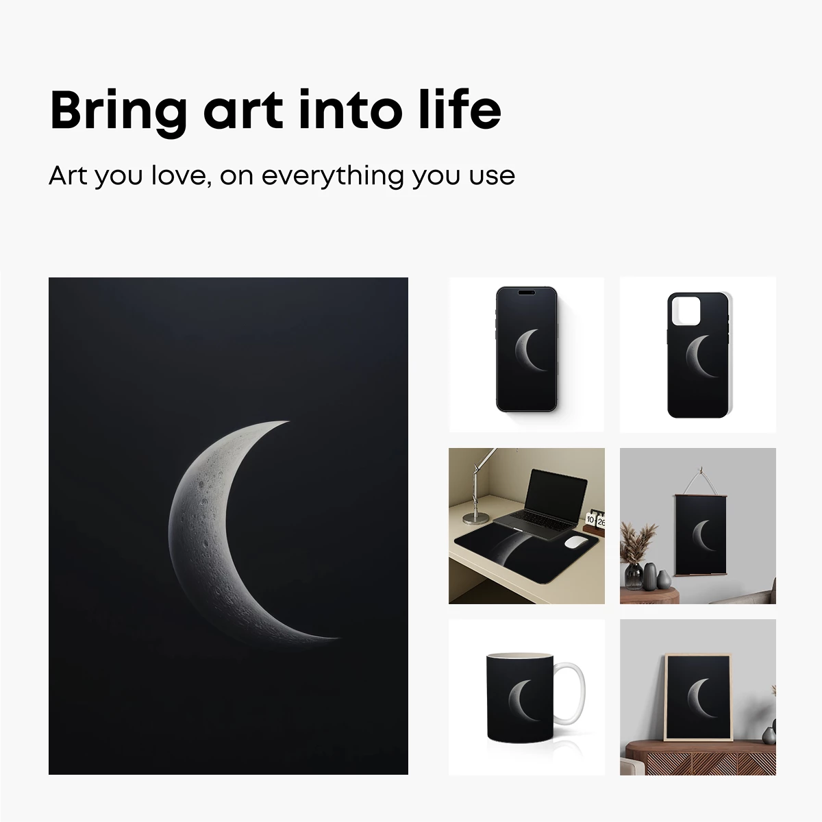 Eclipse of Solitude: Crescent Moon in Shadows - Image 2