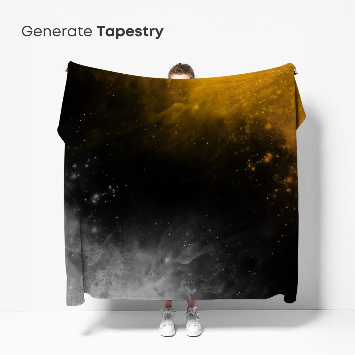 Cosmic Dust Vortex: Yellow and Silver Nebula - Image 5