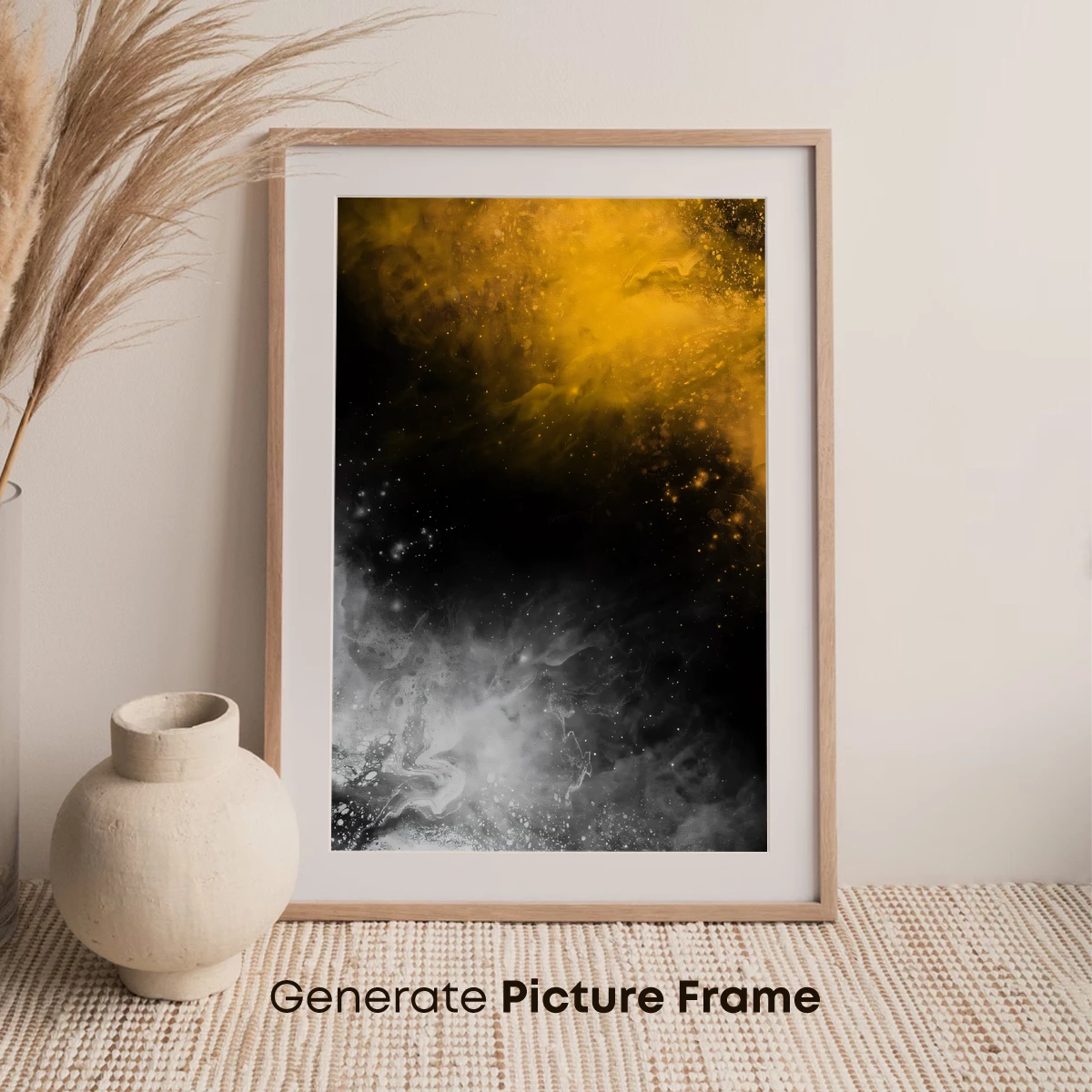 Cosmic Dust Vortex: Yellow and Silver Nebula - Image 7