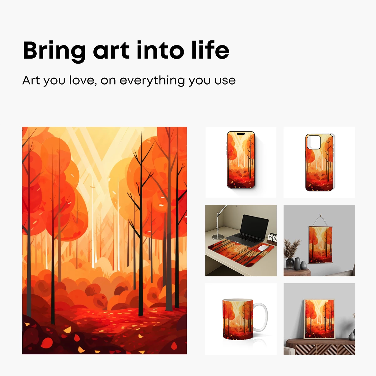 Autumn Blaze: A Forest of Fiery Oranges and Reds - Image 2