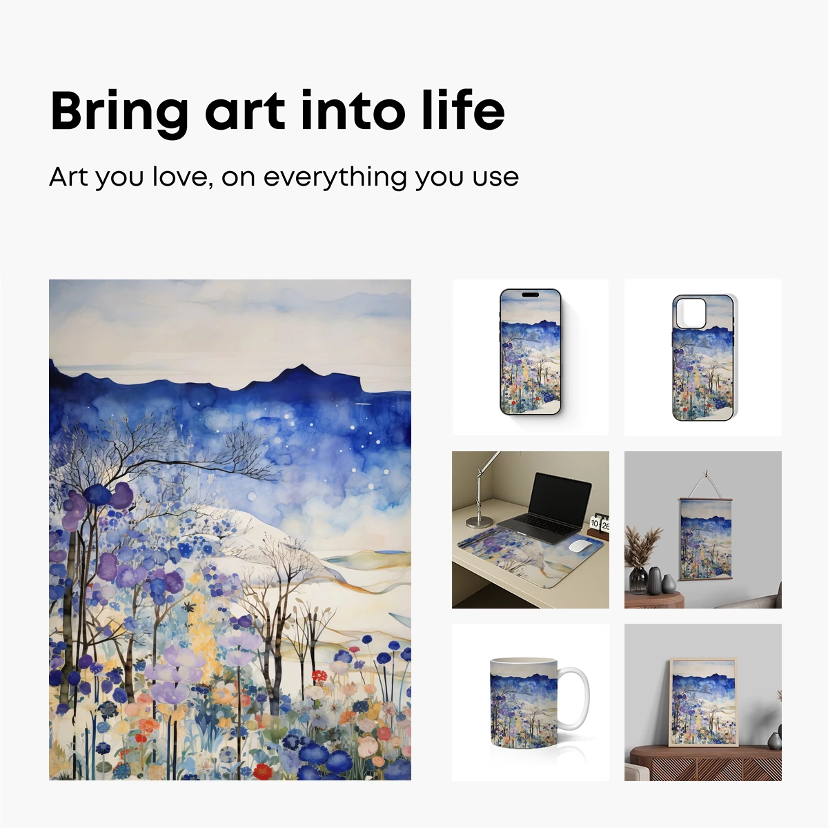 Enchanted Floral Midnight: A Watercolor Symphony - Image 2
