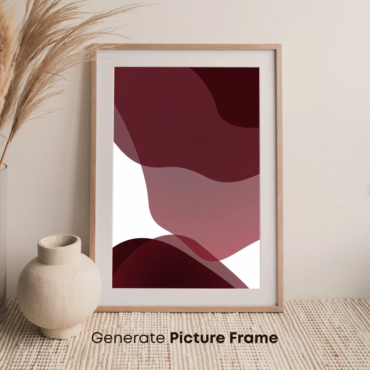 Fluid Maroon Elegance: Abstract Waves in Harmony - Image 7
