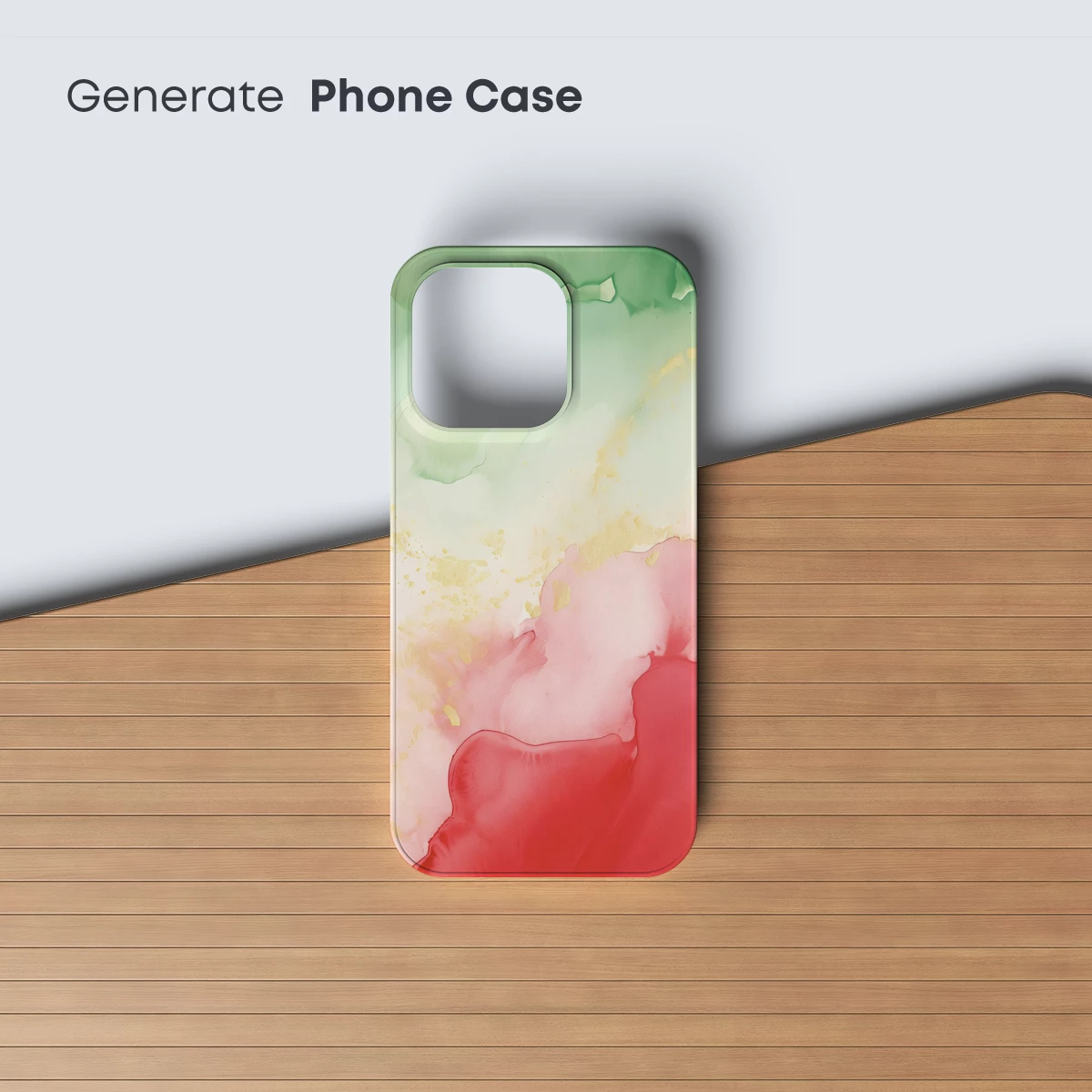 Abstract Watercolor Symphony: Green, Gold, and Rose - Image 3