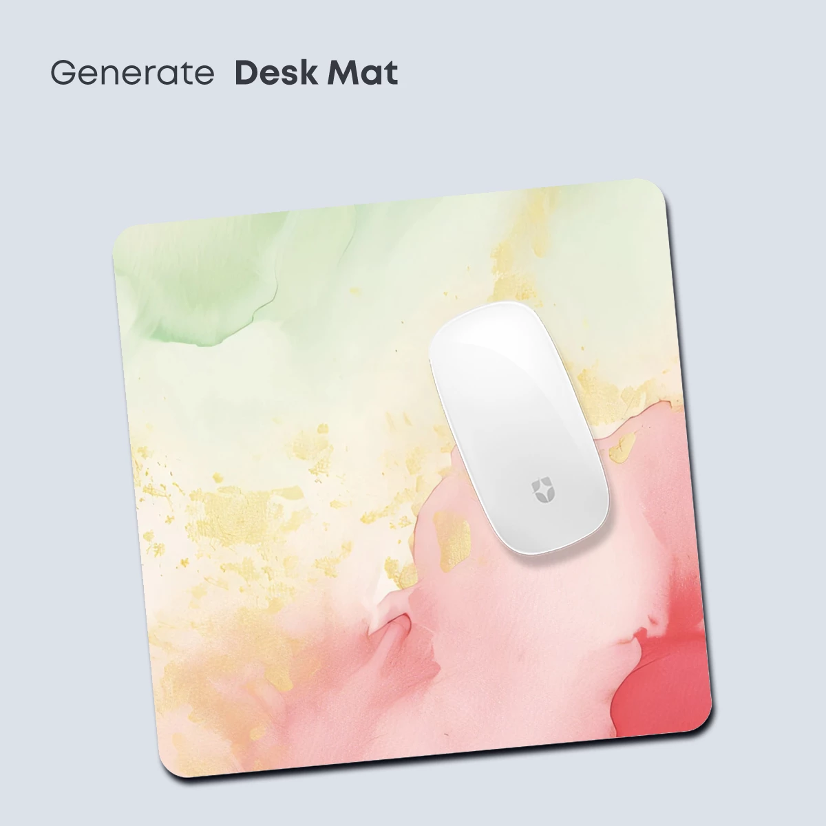 Abstract Watercolor Symphony: Green, Gold, and Rose - Image 4