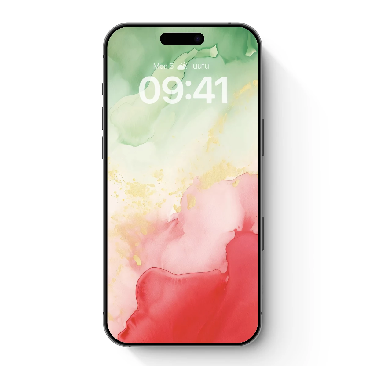 Abstract Watercolor Symphony: Green, Gold, and Rose