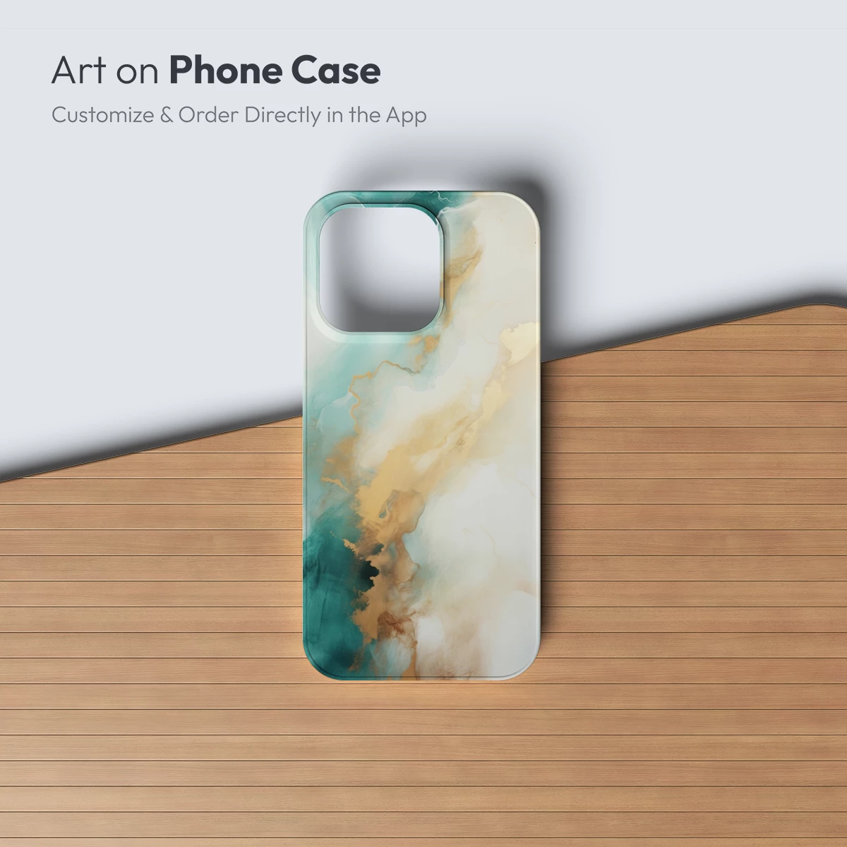 Ethereal Teal and Gold Fusion - Image 3