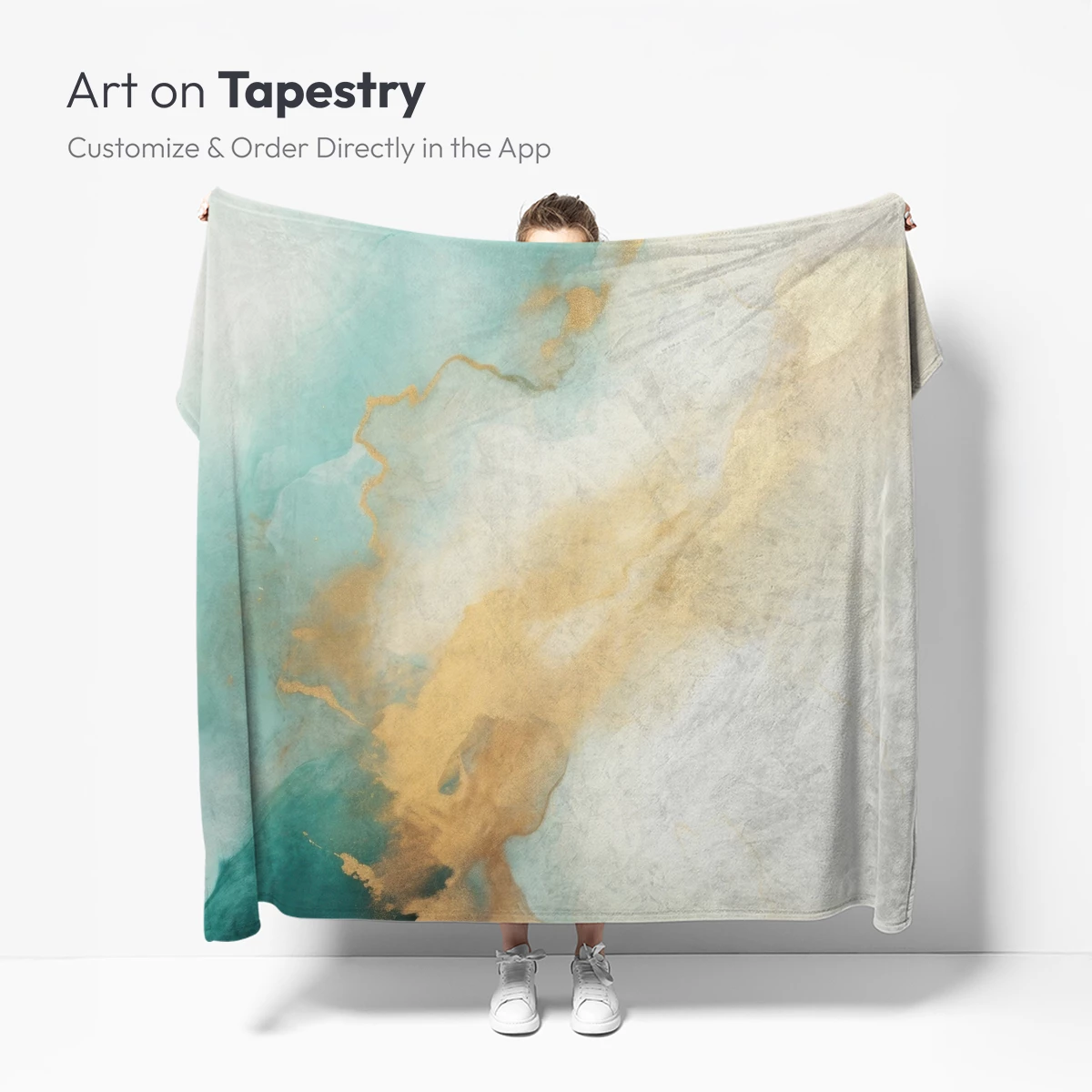 Ethereal Teal and Gold Fusion - Image 5