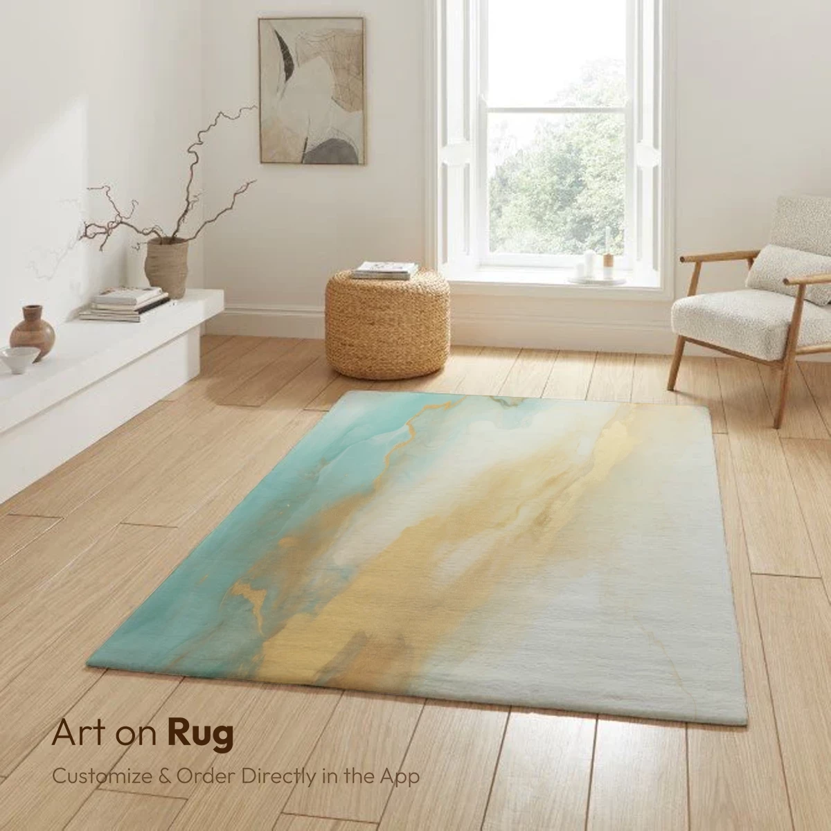 Ethereal Teal and Gold Fusion - Image 6