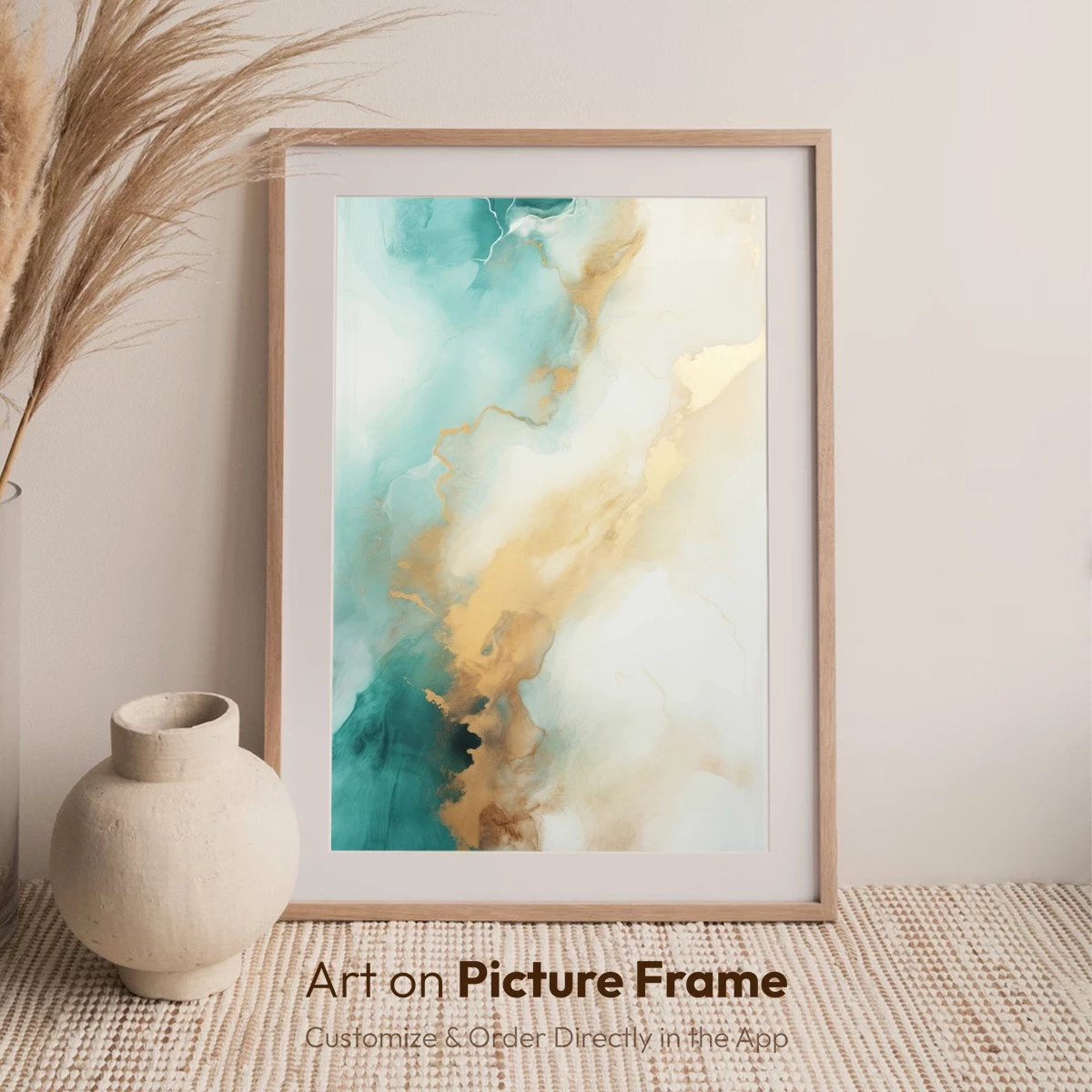 Ethereal Teal and Gold Fusion - Image 7