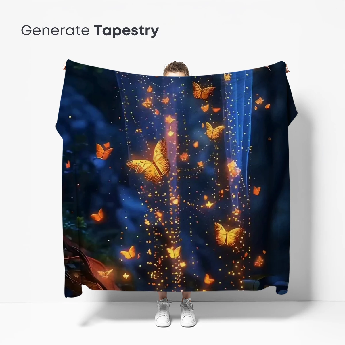 Enchanted Butterfly Cascade in Twilight Forest - Image 5