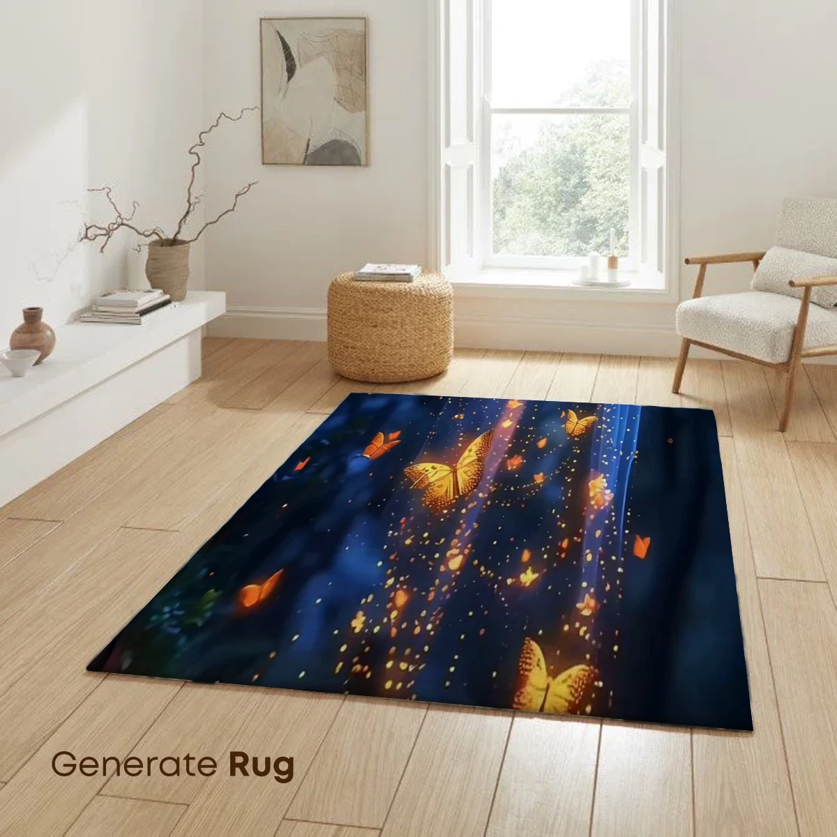 Enchanted Butterfly Cascade in Twilight Forest - Image 6