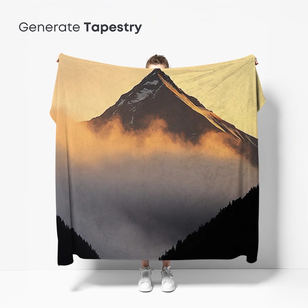 Golden Peak Emerging from Misty Veils - Image 5