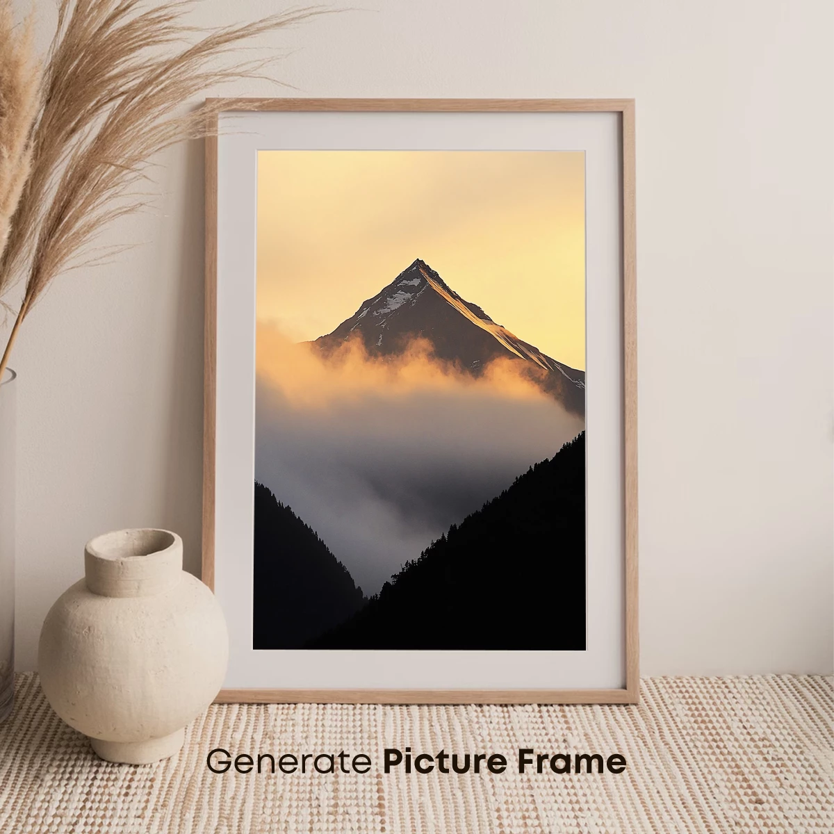 Golden Peak Emerging from Misty Veils - Image 7