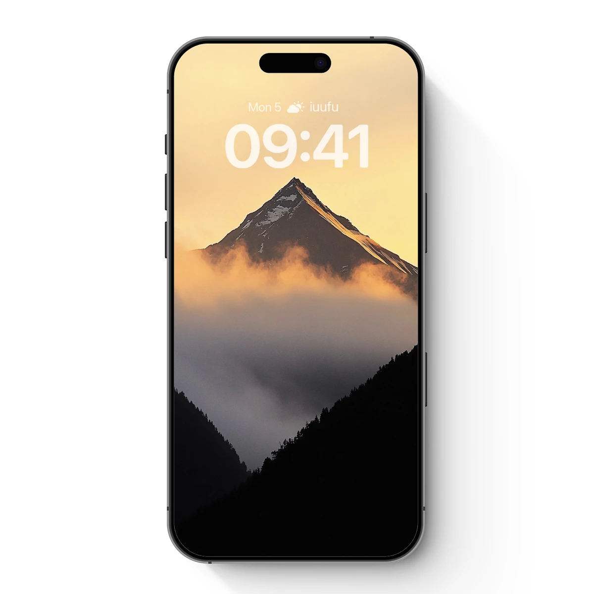 Golden Peak Emerging from Misty Veils