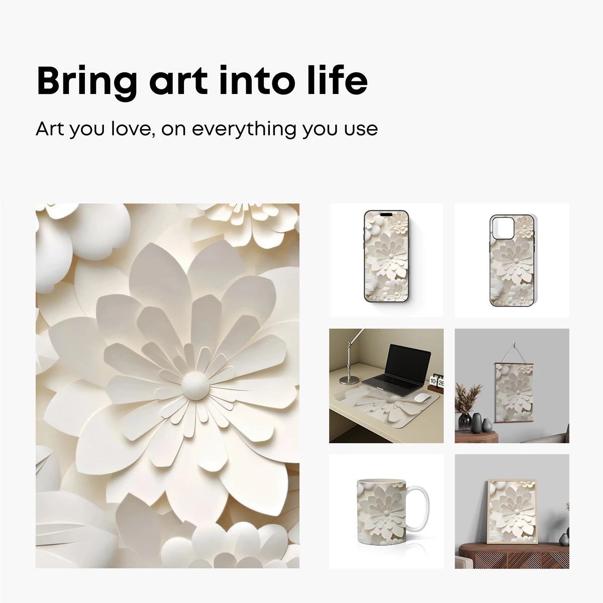 Elegant White Paper Florals - Image 2