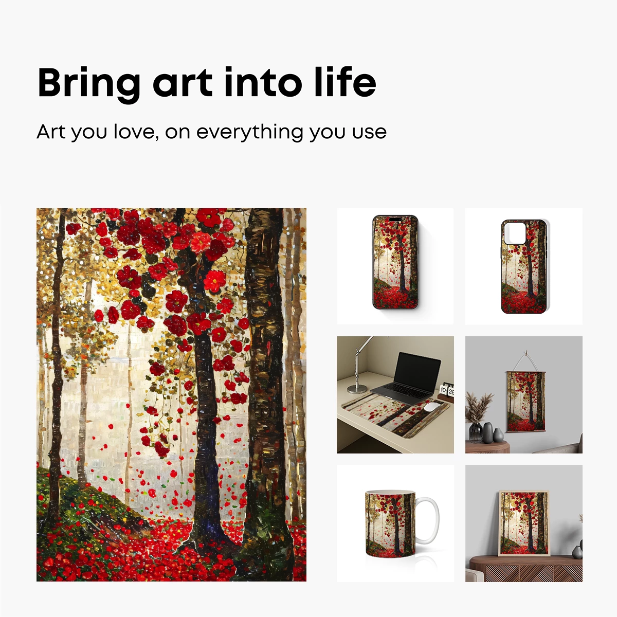 Enchanted Forest of Scarlet Blossoms - Image 2