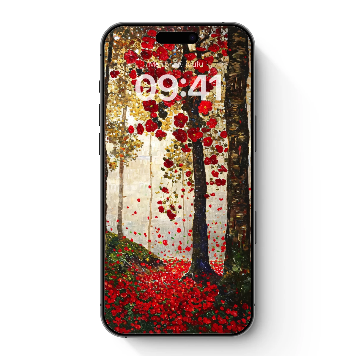 Enchanted Forest of Scarlet Blossoms