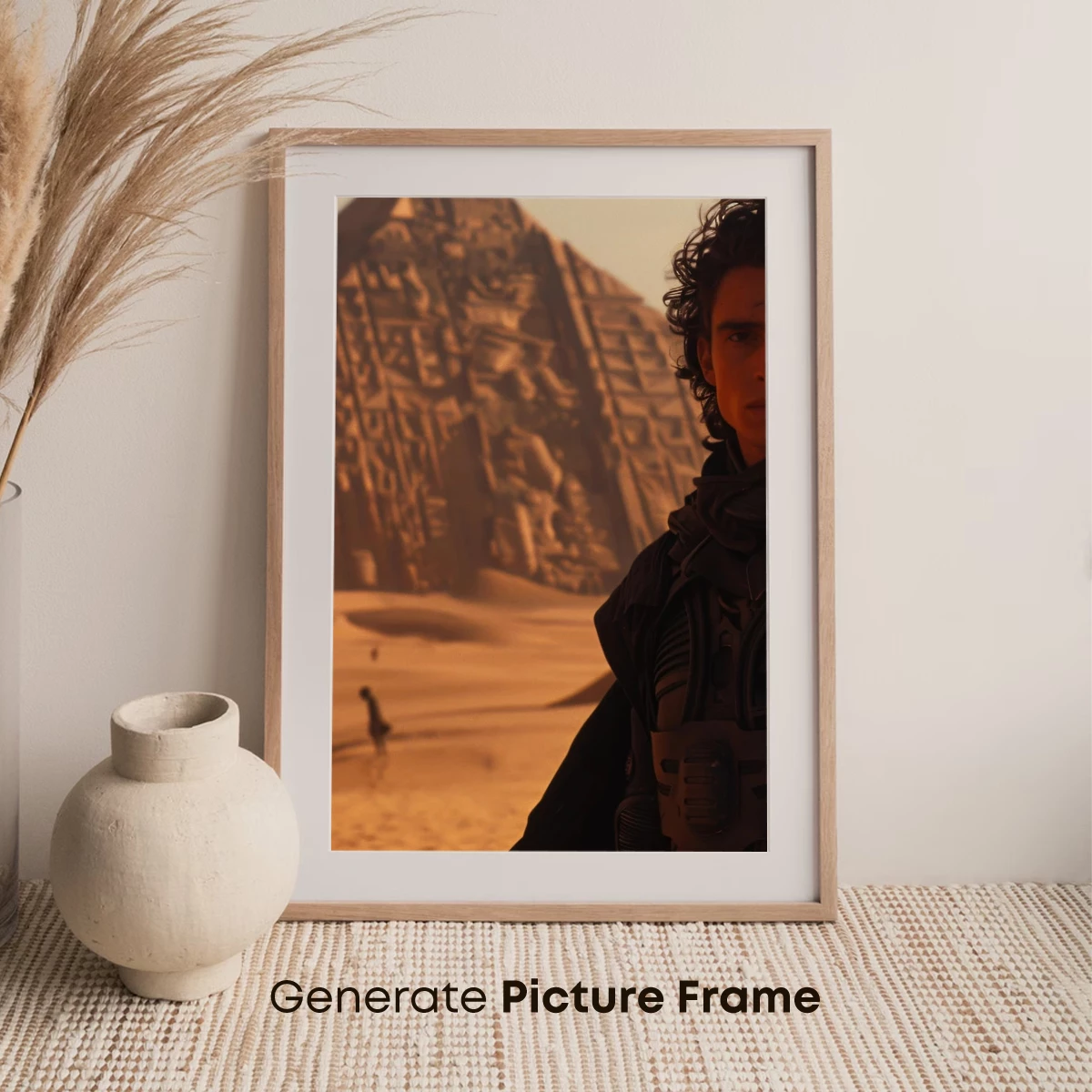 Desert Guardian: Futuristic Warrior Before Pyramids - Image 7