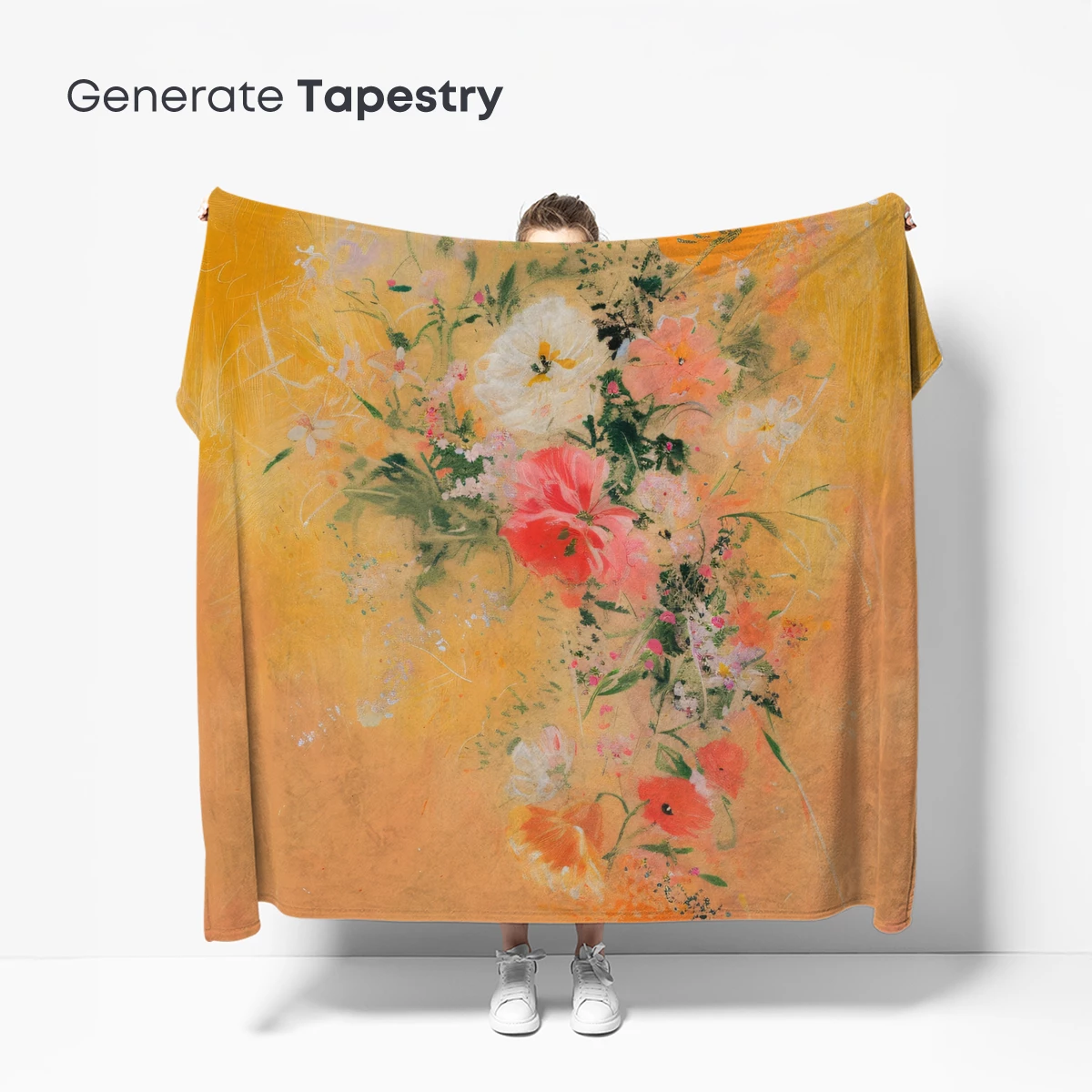 Bouquet of Warm Hues: Impressionist Floral Symphony - Image 5