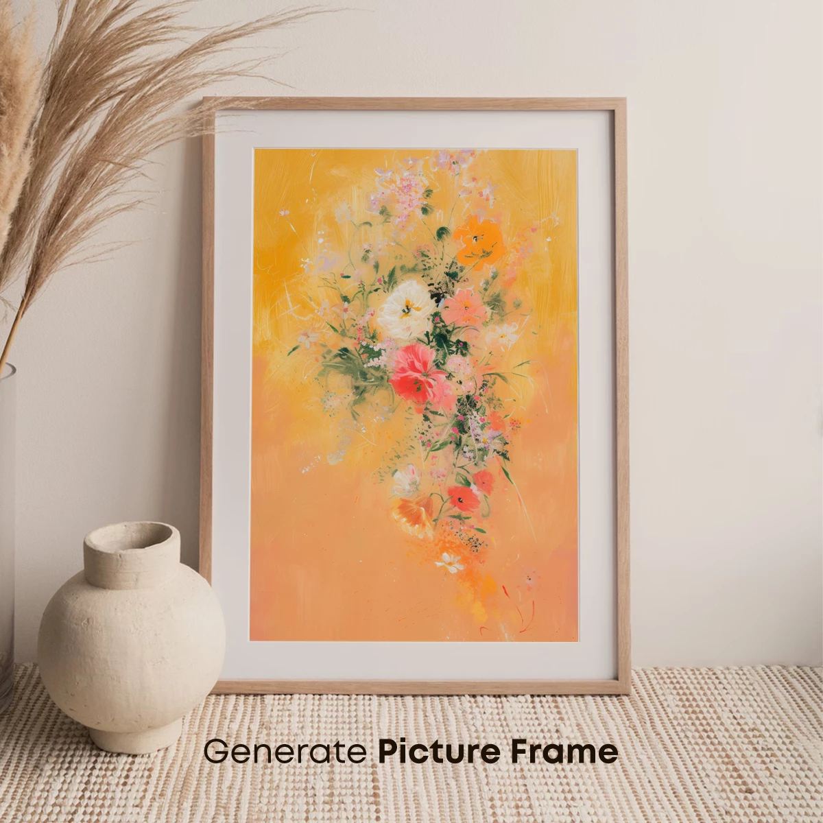 Bouquet of Warm Hues: Impressionist Floral Symphony - Image 7