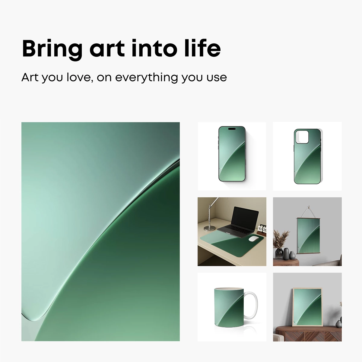 Ethereal Green Gradient: A Study in Smooth Curves - Image 2