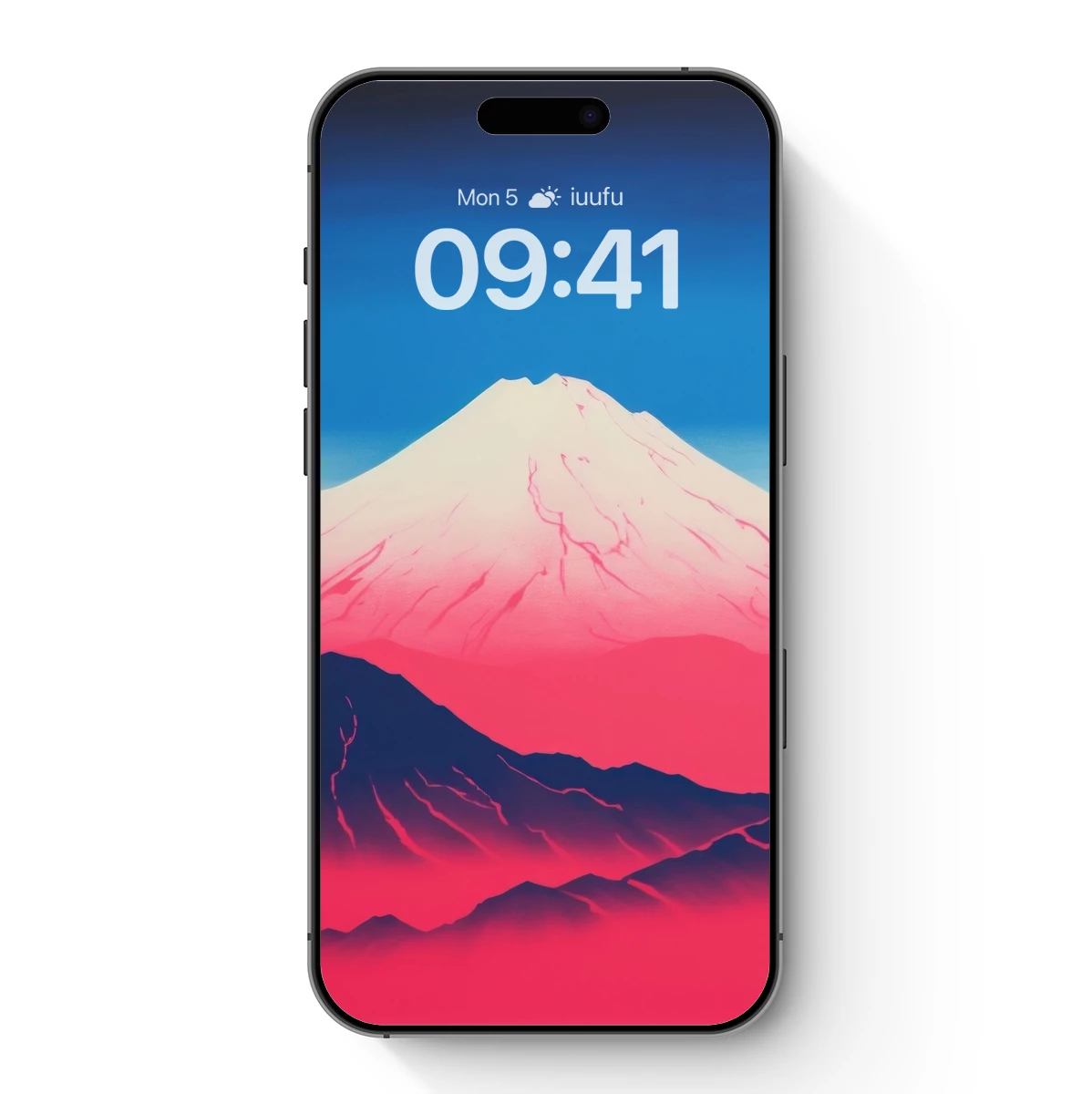 Fuchsia Fuji: Modern Minimalist Mountain Art