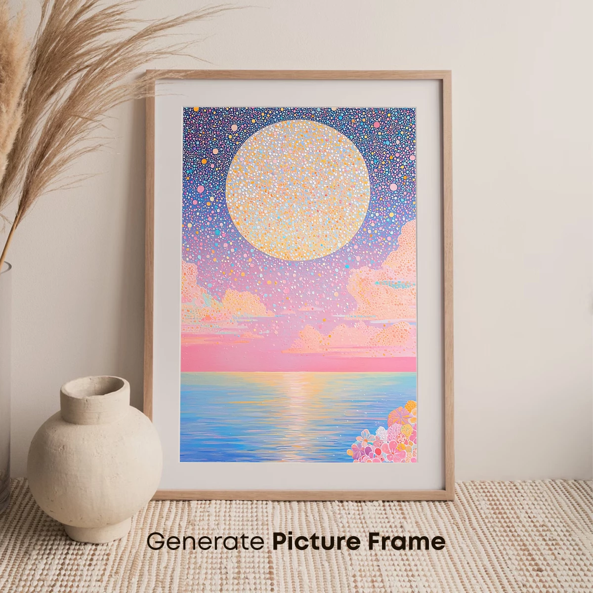 Dreamy Dotted Moonrise Over Serene Waters - Image 7