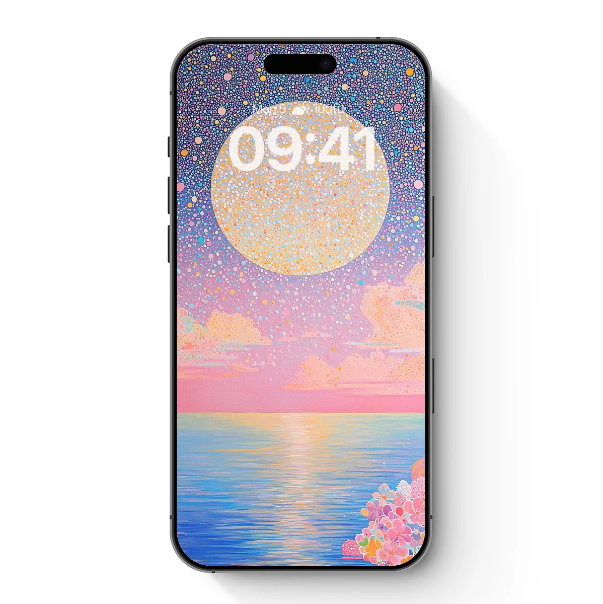 Dreamy Dotted Moonrise Over Serene Waters