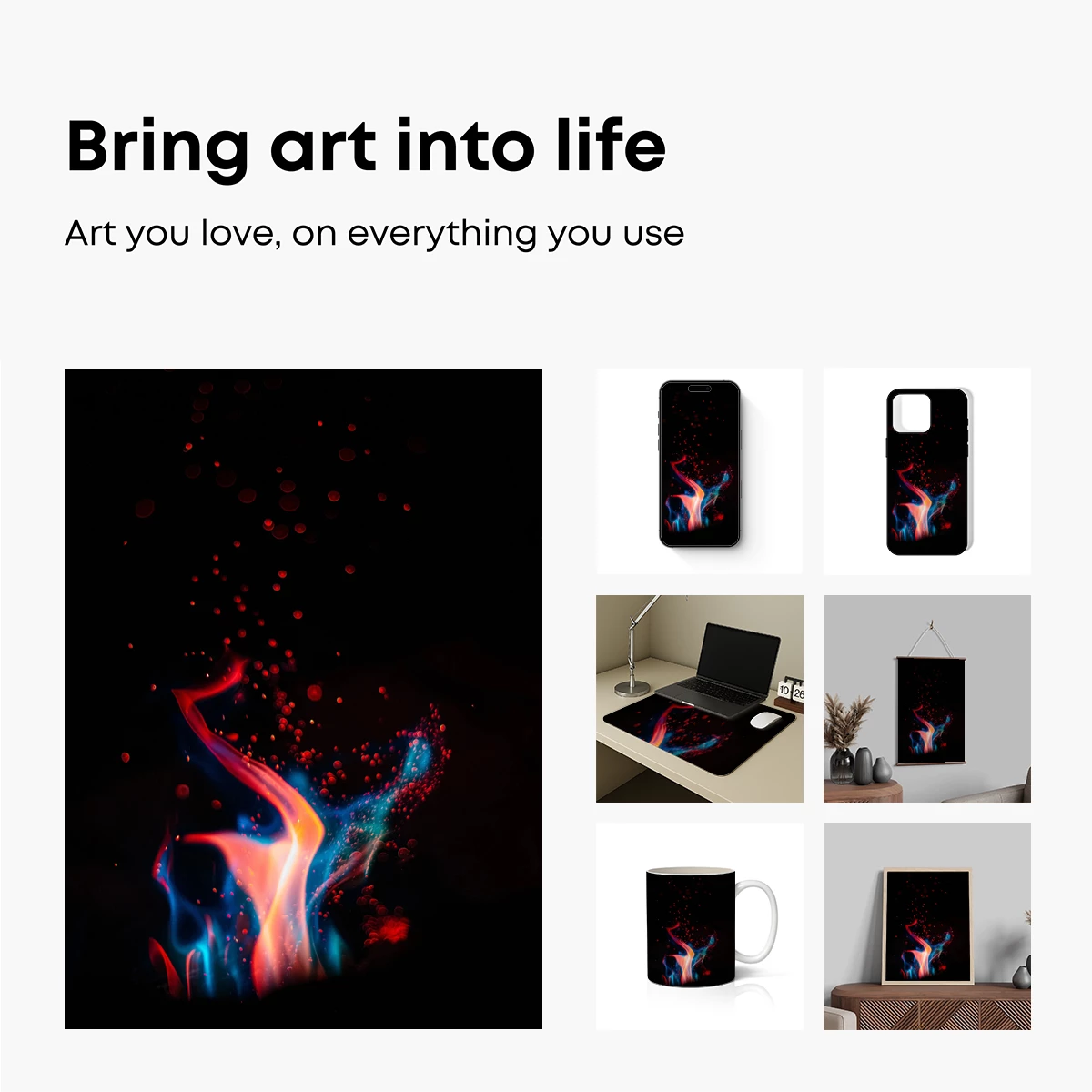 Fiery Dance of Light: Abstract Flame Art