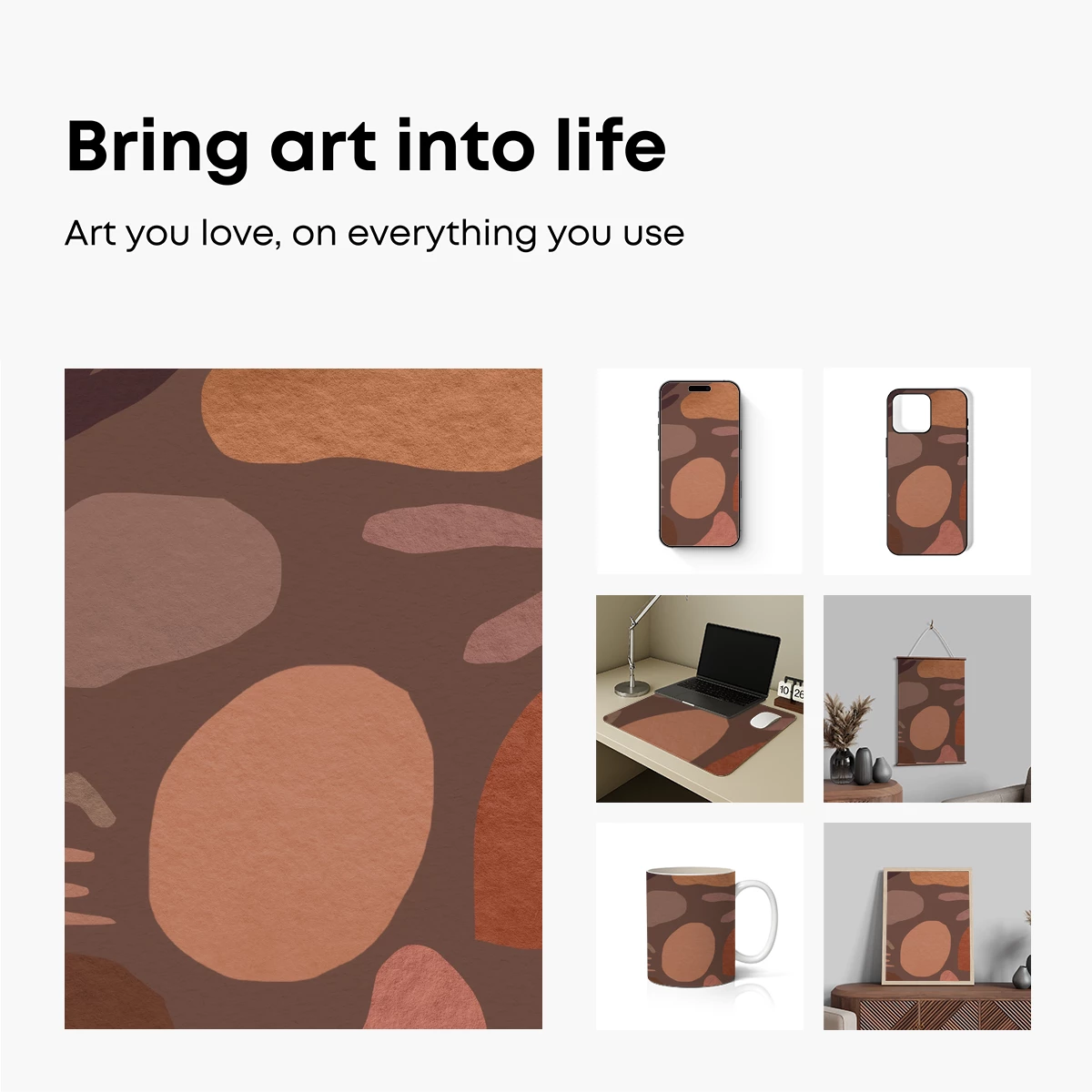 Earthy Abstract Harmony: Organic Shapes in Warm Tones - Image 2