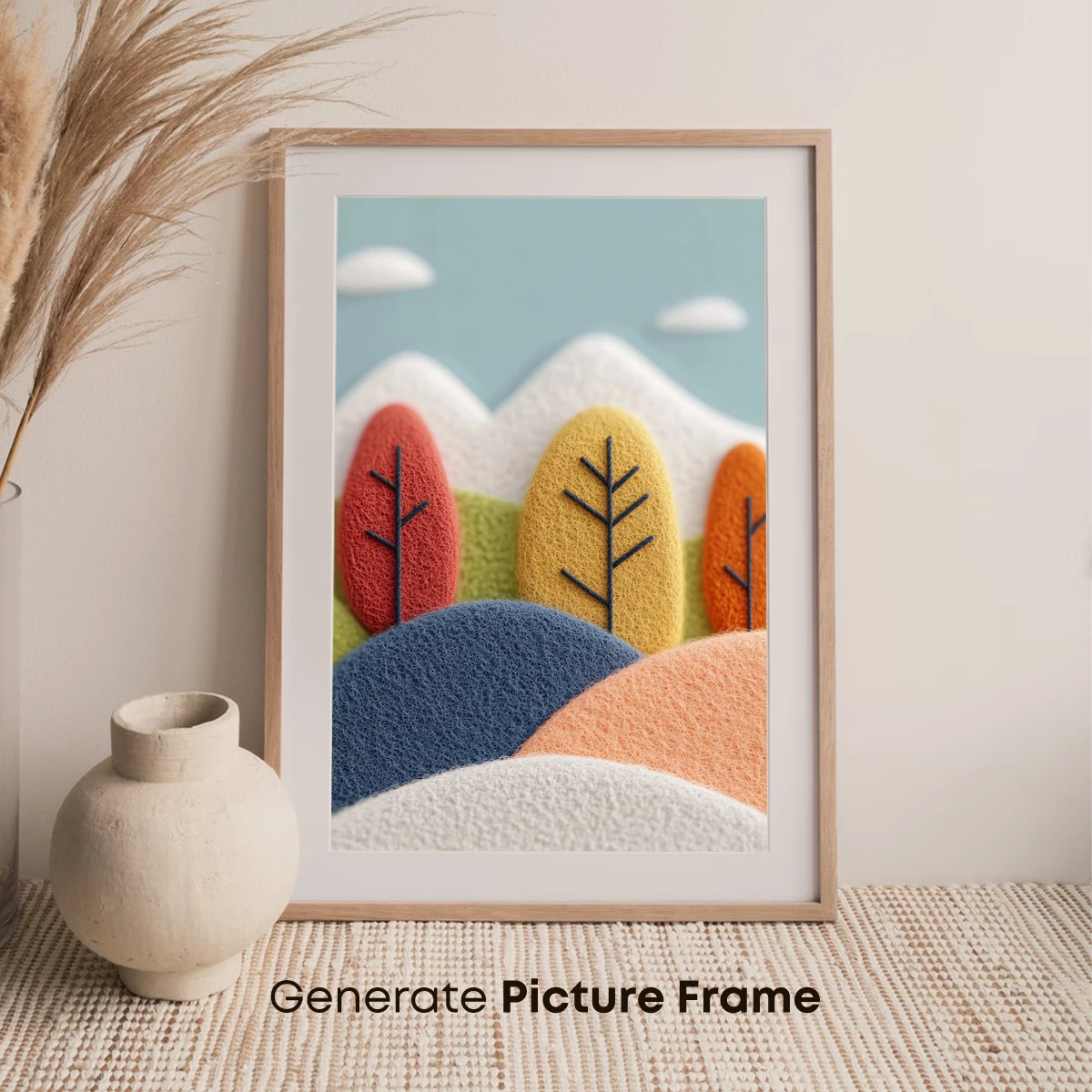 Felt Forest Whimsy: Autumn Trees in Soft Textures - Image 7