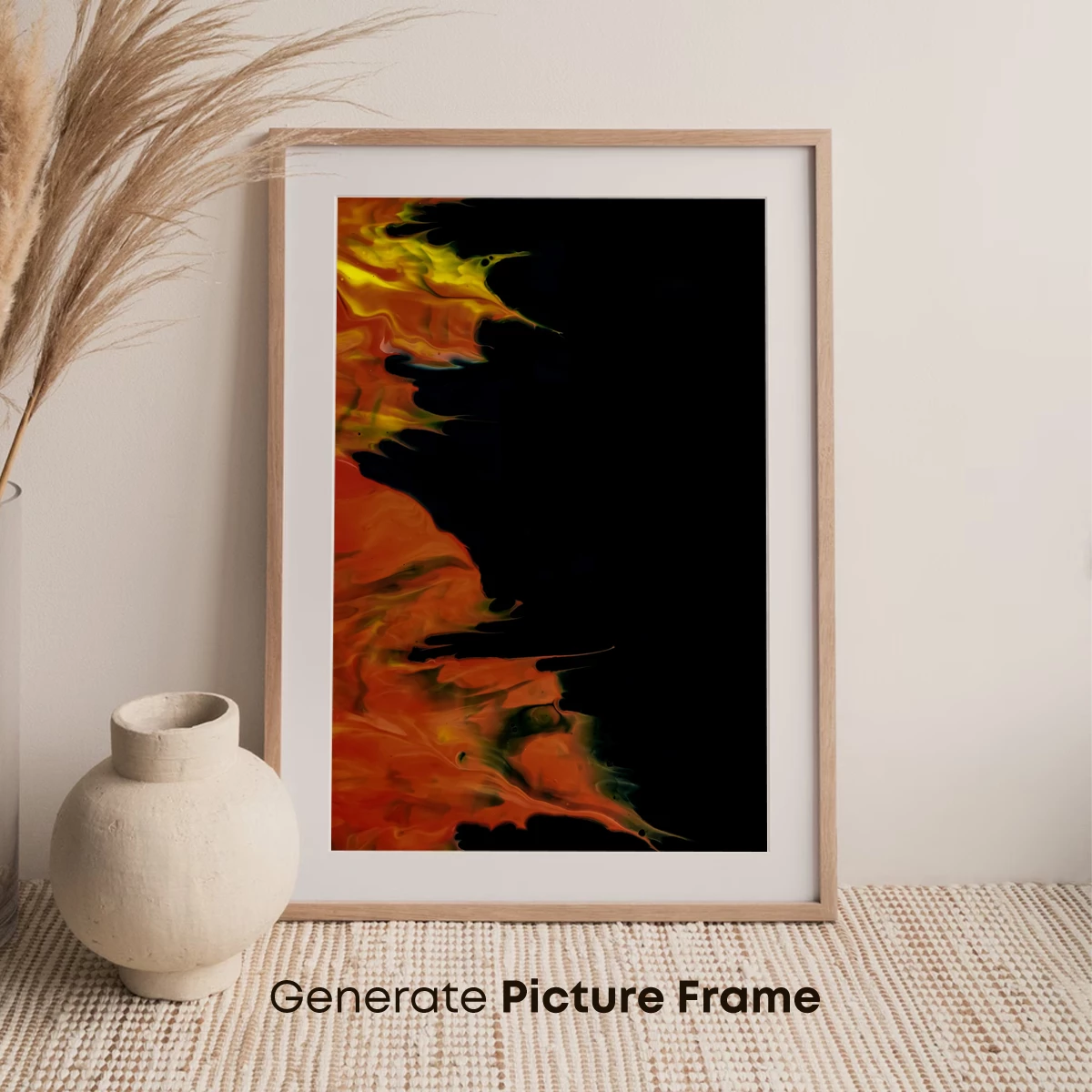 Inferno's Embrace: Abstract Flames in Darkness - Image 7