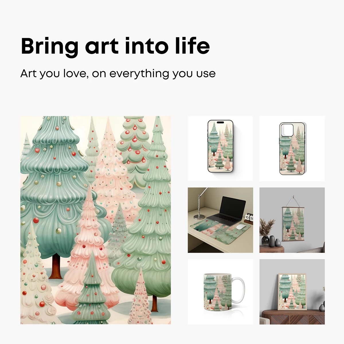 Enchanted Pastel Forest: Whimsical Christmas Trees - Image 2
