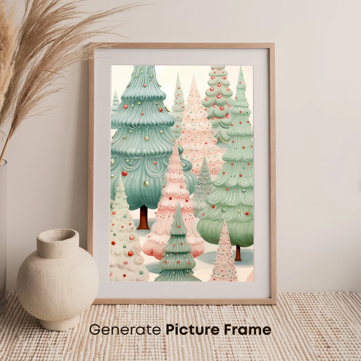 Enchanted Pastel Forest: Whimsical Christmas Trees - Image 7