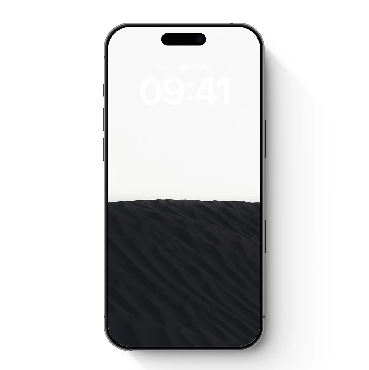 Eternal Shadows: Dark Sand Dunes Under White Sky