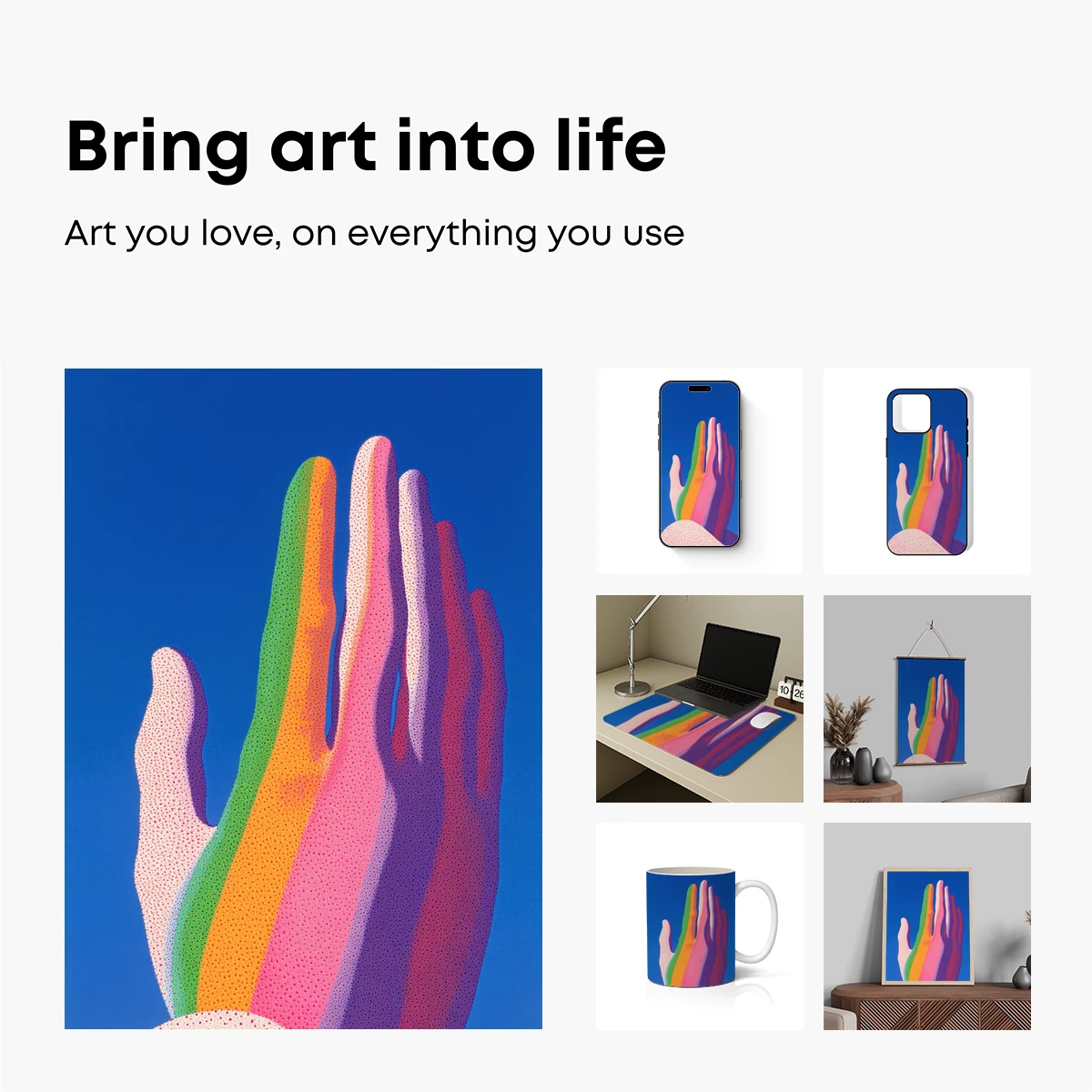 Dotwork Hands in Rainbow Harmony - Image 2