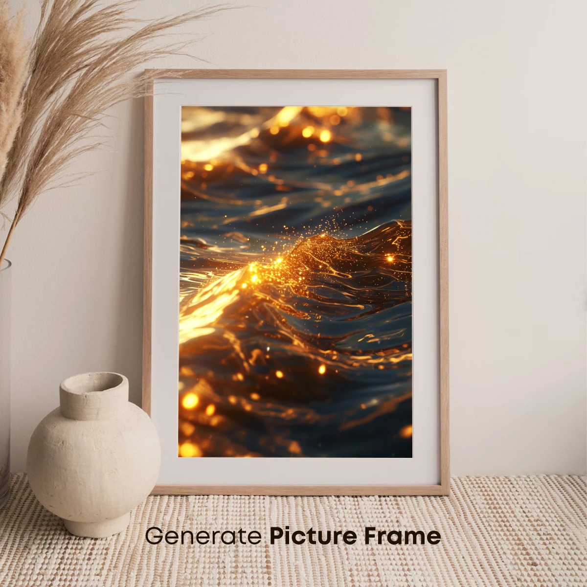 Golden Ripple Symphony: Liquid Light Elegance - Image 7