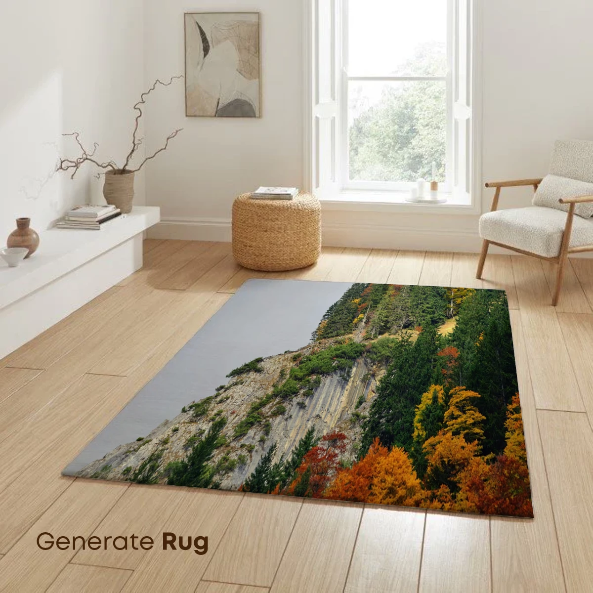 Autumn's Palette on Misty Cliffs - Image 6