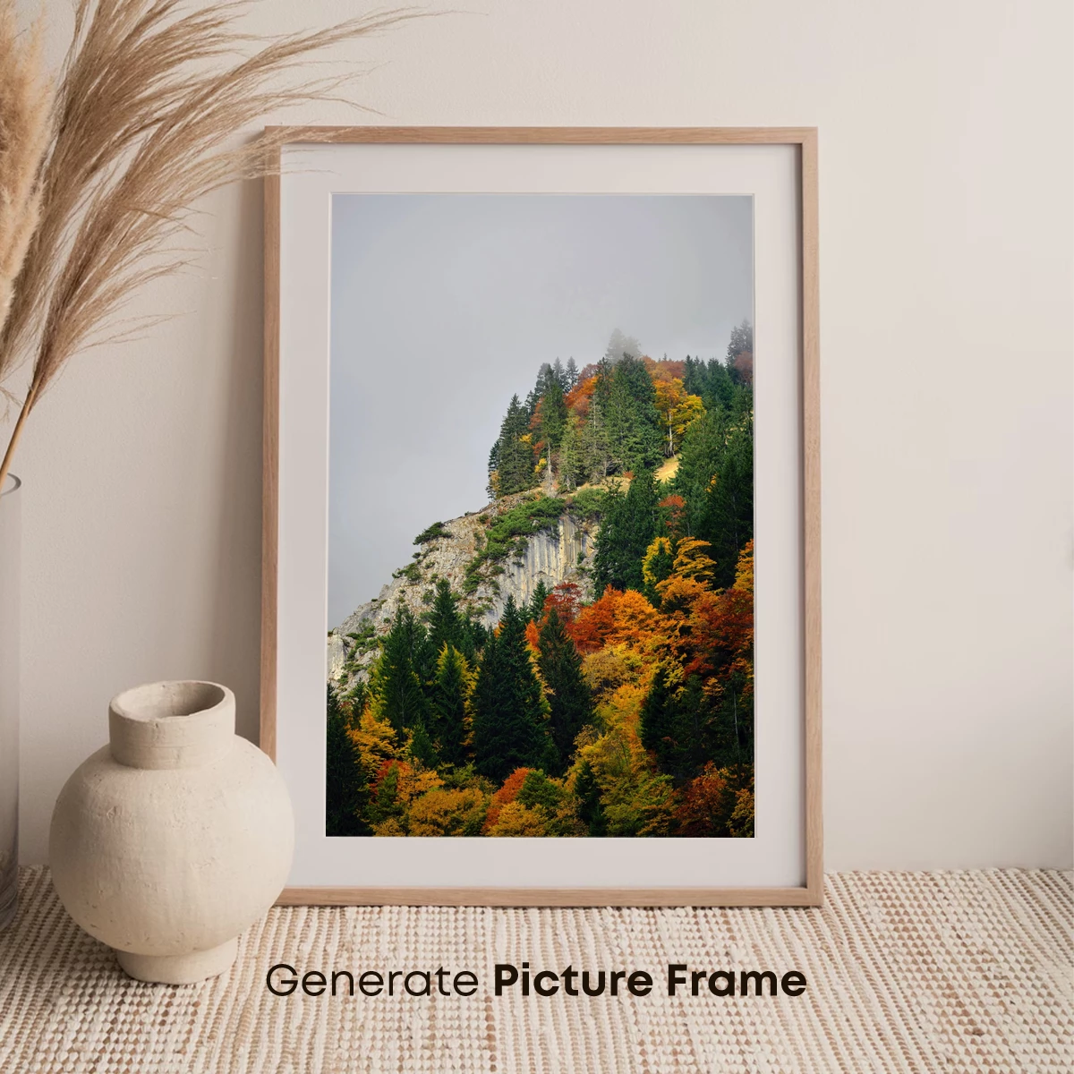 Autumn's Palette on Misty Cliffs - Image 7