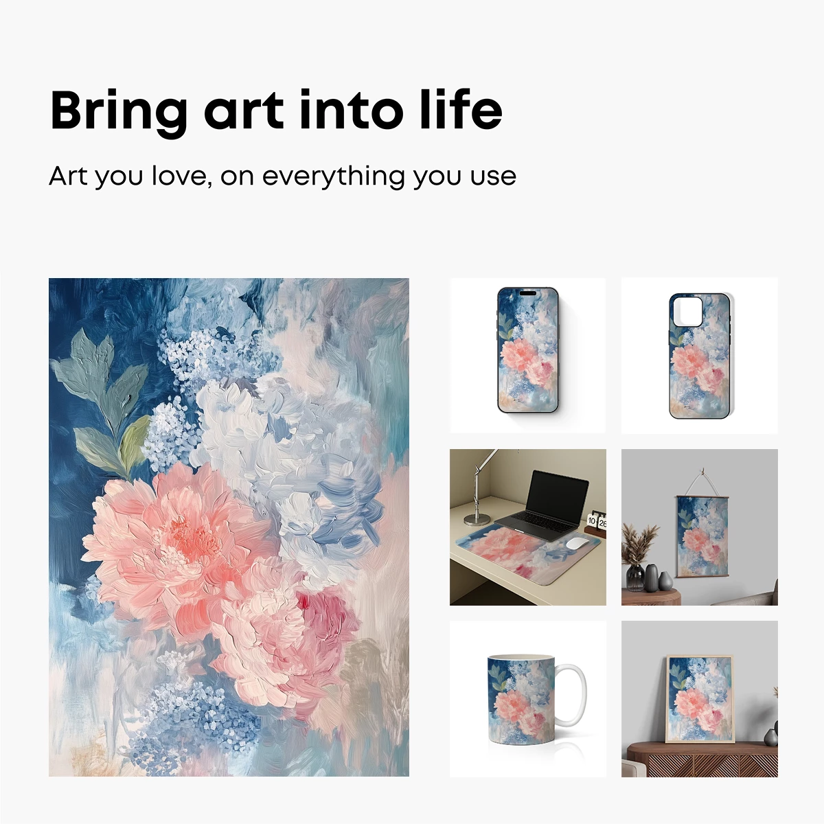 Blush Peonies in Abstract Bloom - Image 2